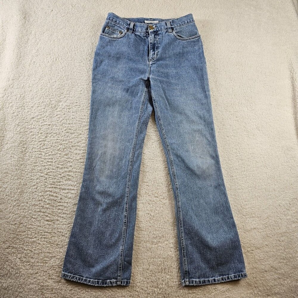 Jones Sport Jeans Women's Size 6 Blue Denim Light Wash Wide Flare Leg Mom Stone